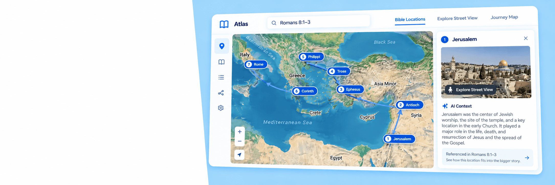 Bible atlas and map tours