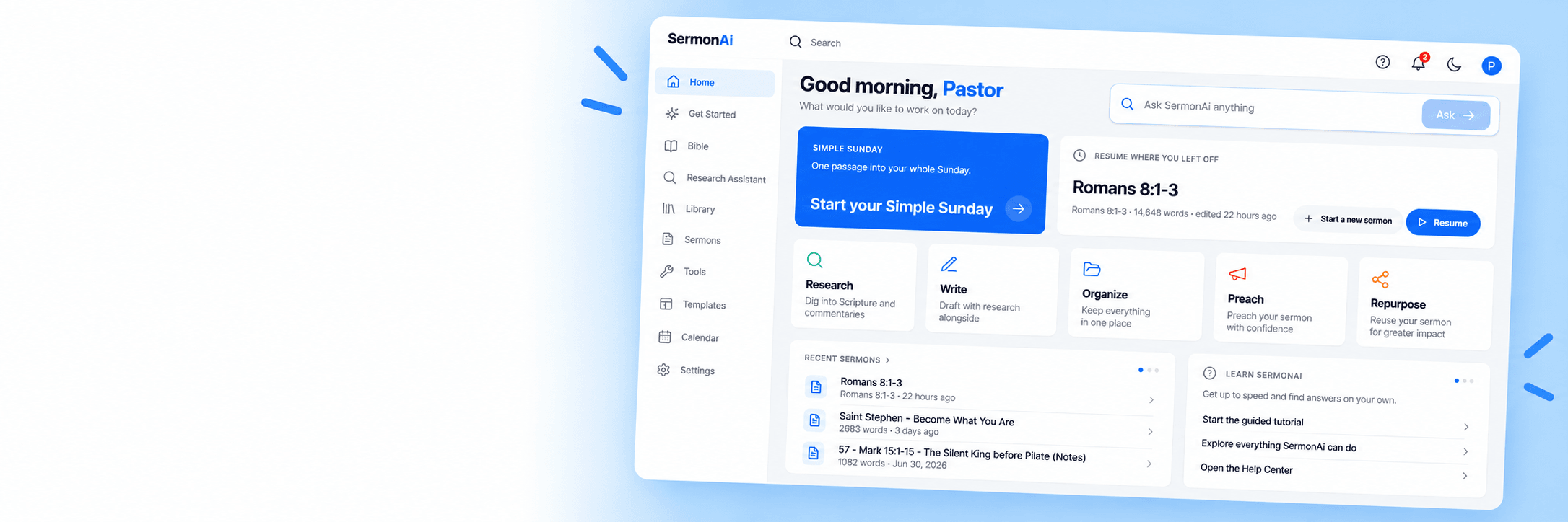 Your sermon dashboard