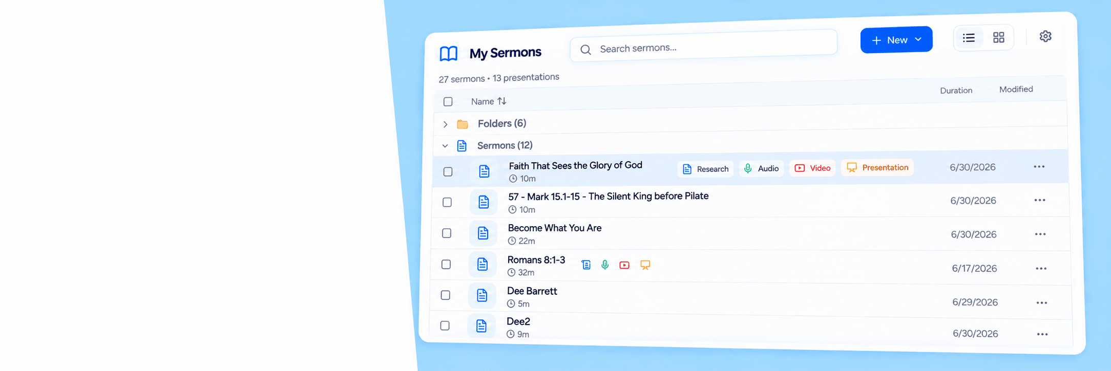 Your sermon library