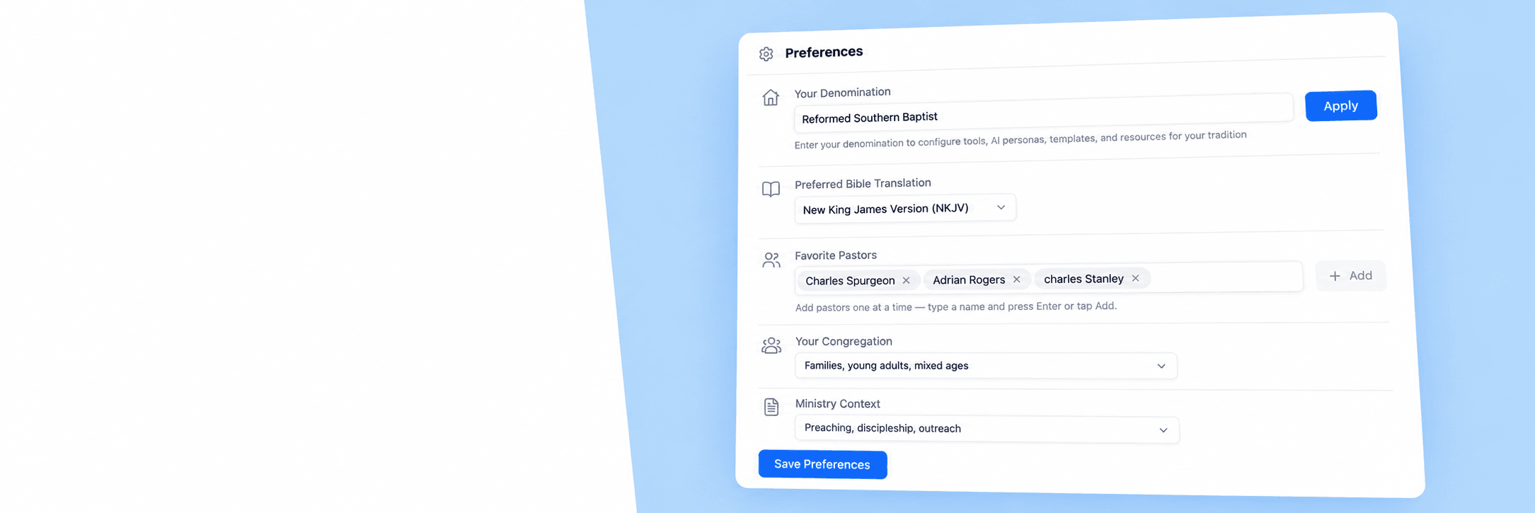 Personalized profile and preferences