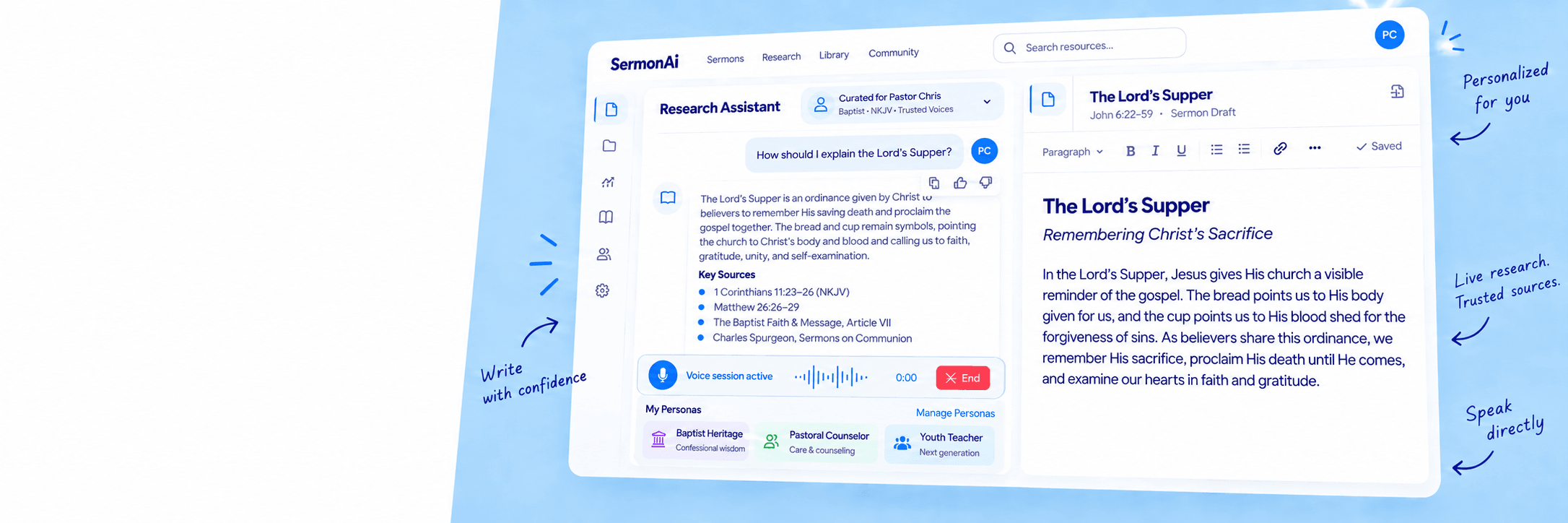 Research assistant with personas