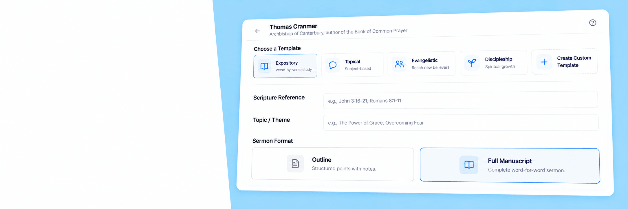 Sermon templates